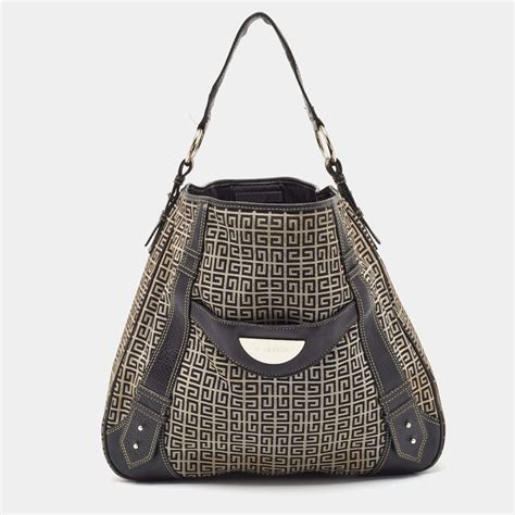 Givenchy Monogram Canvas And Leather Hobo 